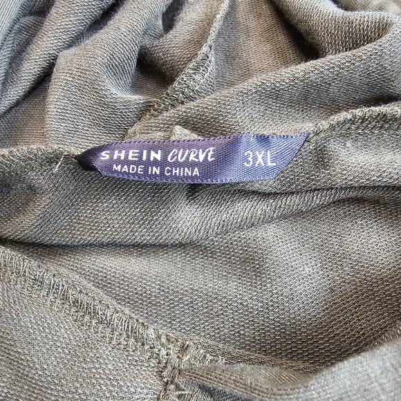 Shein Curve Green Pullover Hoodie Athletic Sweatshirt Womens Plus 3XL Drawstring - Picture 4 of 5